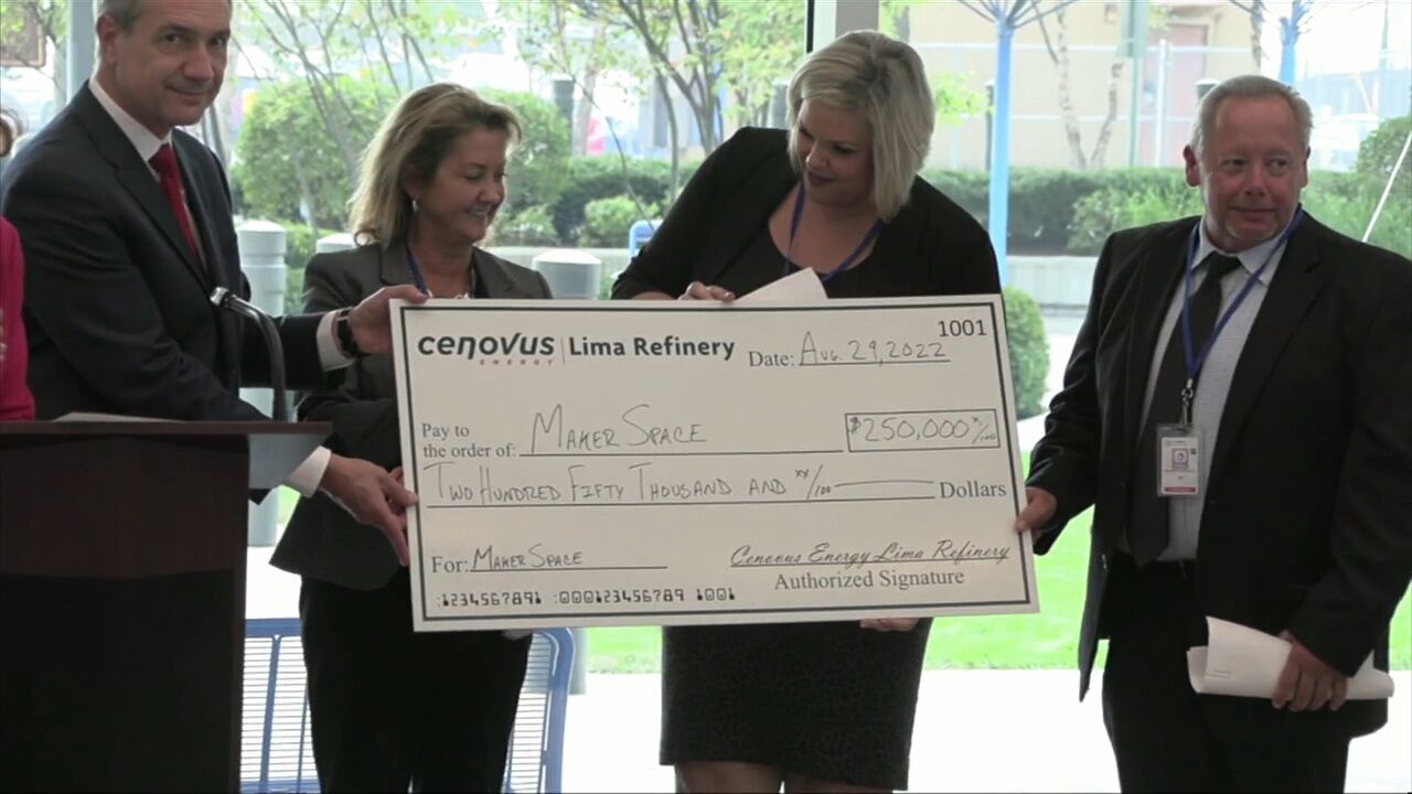 Cenovus presents $250,000 check to Central District Maker Space